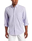 IZOD Men's Long Sleeve Check Essential Woven Shirt, Lilac Croton, X-Large
