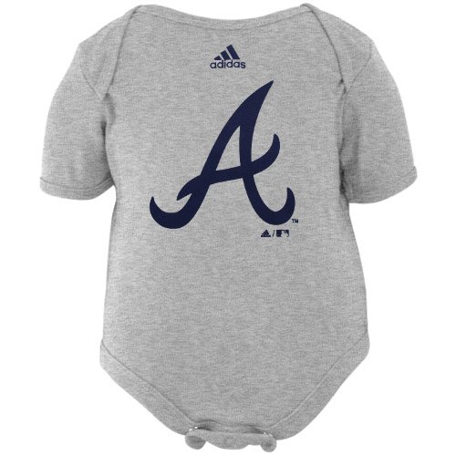 adidas Atlanta Braves Infant Ash Team Logo Creeper- (3-6 Months)