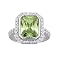 Sterling Silver Vintage Peridot Cubic Zirconia Ring