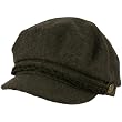 Men's Greek Fisherman Winter Wool Blend Cabby Driver Hat Flat Cap Charcoal Gray S/M