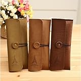 niceEshop(TM) Unique Eiffel Tower Velour Leather Pen Pencil Bags Case Pouch Pockets,Random Color With Accessory Cable Tie