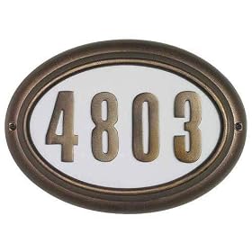 Edgewood Oval Lighted Address Plaque - Bronze by 