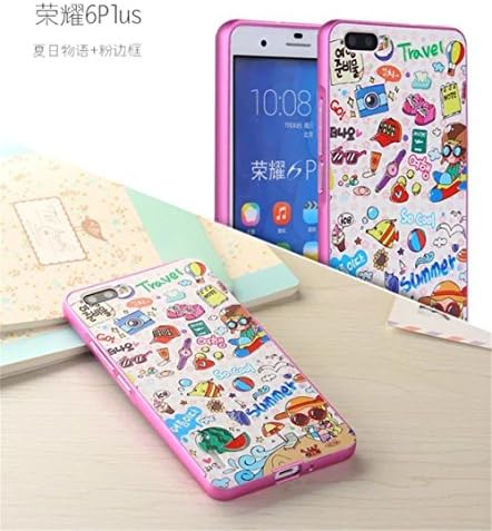 For HUAWEI HONOR 6 PLUS,DAYJOY Unique Design Ultra Thin Aluminum Alloy Protective Metal Frame Bumper case With Relief 3D Painting Design Acrylic PC Back Cover Shell + 1PC tempered glass screen protector film for HUAWEI HONOR 6 PLUS (C)