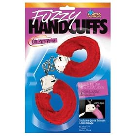 Sexy Soft Red Steel Fuzzy Furry Handcuffs Hand Cuffs