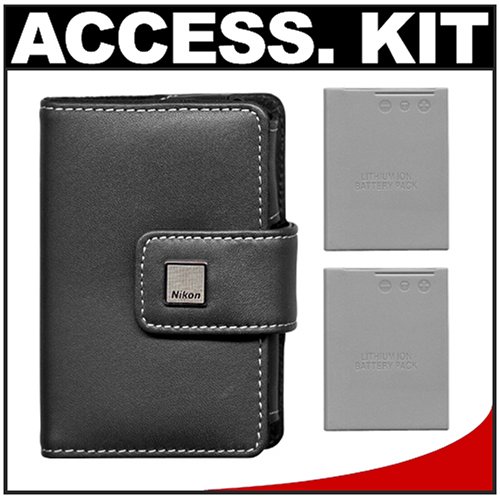 Nikon Coolpix 9412 Leather Carrying Case + (2) EN-EL8 Batteries Kit for S6, S7c, S9, S50, S50c, S51, S51c, S52 & S52c Digital Cameras