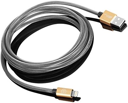 LELE PRODUCTS NYLON BRAIDED WITH METALIC COATING LIGHTNING CABLE MFI CERTIFIED 4FT GOLD