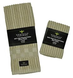 Virgin Recycled Cotton Linen Kitchen Set (Tan, 4 Pieces)