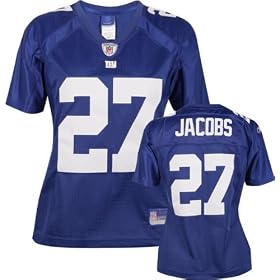 Brandon Jacobs Blue Reebok Premier New York Giants Women's Jersey