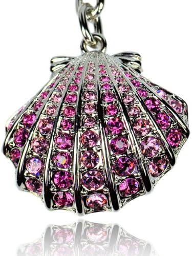 SouthShore Jewels Swarovski Elements Crystal Clamshell Keychain - Rose