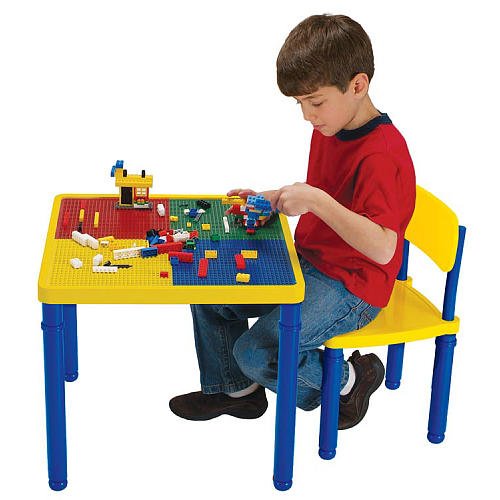 Kids Only Block Builders Construction Table Set w/ 1 Chair