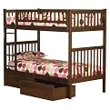 Arizona Twin/Twin Bunk Bed with Under-Bed Drawers - Antique Walnut
