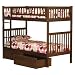 Arizona Twin/Twin Bunk Bed with Under-Bed Drawers - Antique Walnut