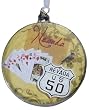 Pack of 6 State of Nevada Glass Disk Christmas Ornaments 4.5"