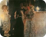 Gustav Klimt Fine Art MOUSE PAD Schubert at the Piano
