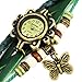 ThaiTime Strap Weaved Beads Wholesale 6pcs Womens Girls Butterfly Leather Strap Bracelet Wrist Watches
