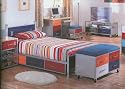 3pc Modern Style Multicolor Twin Size Storage Bedroom Set