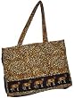 Quilted Beach Bag and Pareo 3 Piece Set, Jaguar Print