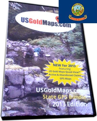 Idaho **GPS** Active & Abandoned Gold Claims + Federal USGM Quad-View Gold Sites Maps Bundle - 2013 Edition - (for Garmin BaseCamp & Garmin nuvi compatible GPS Devices)