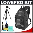 Lowepro SlingShot 200 AW (Black) Backpack + Tripod + Accessory Kit for Canon Rebel XSi, XS, T1i, XTi, 40D, 50D, Nikon D40, D60, D5000, D90, D300, D700, Olympus Evolt E-30, E-450, E-520, E-620, and Sony Alpha A200, A300, A350, A700 Digital SLR Cameras