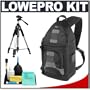 Lowepro SlingShot 200 AW (Black) Backpack + Tripod + Accessory Kit for Canon