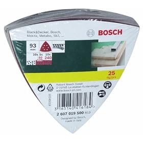 Bosch 25 Delta Sanding Sheets Mixed, 60-240 Grit