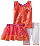 Little Lass Baby-Girls Infant 3 Piece Skirt Set with White Leggings