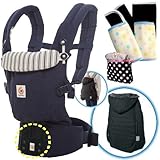 エルゴベビー防寒セット ADAPTアダプト/アドミラルブルー 【正規品2年間保証-SG認定】 防寒ケープ+よだれパッド+収納ポーチ付