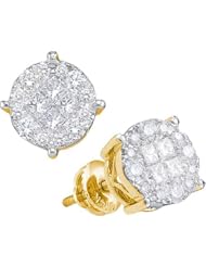 2.0CTW PRINCESS ROUND DIAMOND LADIES SOLIEL EARRINGS