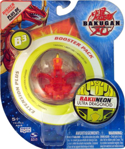 Bakugan Booster Pack - B3 BakuNeon Series - Pyrus ULTRA DRAGONOID (Translucent Bright Red)