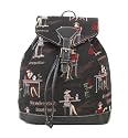 Women's Canvas Small Backpack Rucksack Fashion Bags / Coffee, Tea or Me? Black