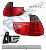 Tail Light Lamp Euro Style Red and Smoked Lense with Chrome Housing - BMW E 53 X5 2000-2005