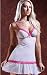 Carrie Amber Sexy Ruffled Love Spell Chemise Babydoll White