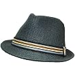 New Woven Stingy Brim Summer Fedora Trilby Hat Medium Large, Navy