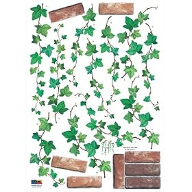Easy Instant Decoration Wall Sticker Decal - Hanging Brick Ivy