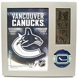 VANCOUVER CANUCKS LCD DESK CLOCK ALARM PHOTO FRAME