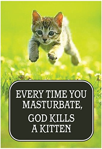Every Time You Masturbate God Kills a Kitten Funny Poster Print 13 x 19in