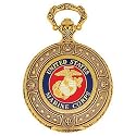 Jules Jurgensen American Hero Series United States Marine Corps Insignia Gold Tone Pocket Watch #JJ7382KC