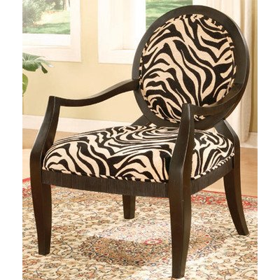 ADF Accent Chair with Zebra Print in Black