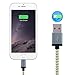Frieso 3Pack 6ft Nylon Braided Charging Cable for iPhone 7, 7 plus, 6s 6 Plus 5s 5c 5,iPhone SE, iPad Pro, Air 2, iPad mini 4 3 2, iPod touch 5th gen / 6th gen / nano 7th gen (Gray+Gold)