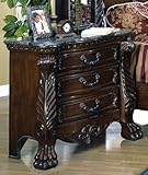 YT Furniture DA1000N - Dante Night Stand w/ Marble Top (Dark Cherry)