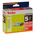 5 Geha Tintenpatronen im Multipack f�r Canon ersetzt Nr. CLI-521 farbig + PGI-520 schwarz