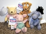Retired Disney Classic Style Winnie the Pooh Set of 4 Plush Bean Bag Dolls Including Classic Piglet, Eeyore, Tigger and Pooh Mint with Tags