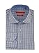 Gino Valentino Mens Check Dress Shirt Cotton Spread Collar Barrel Cuff