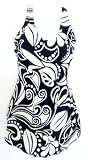 Marsol Plus Size 1PC Sarong Swimsuit in Black/White Swirl Sizes 34(8) - 40(14)