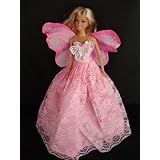 Pink Fairy Gown with Butterfly Wings Made to Fit the Barbie Doll