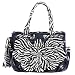 Adi Designs Womens Oversized Flower Detail Zebra Print Handbag