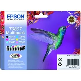 Epson Claria T0807 Hummingbird Genuine Multipack Ink Cartridges