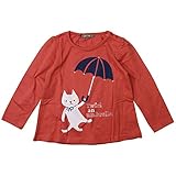 《H28年秋冬物》 nico hrat(ニコフラート) 製品洗い加工済み 42/2天竺ネコ長袖Tシャツ 100cm/PK NO.B-260266