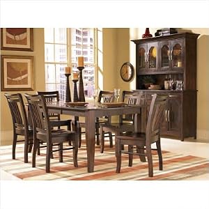 Blackstone 7 Piece Rectangular Table Dining Room Set in Satin Espresso Finish