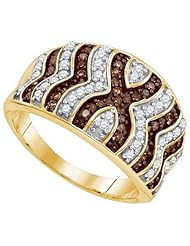 0.75CTW COGNAC DIAMOND MICRO-PAVE RING